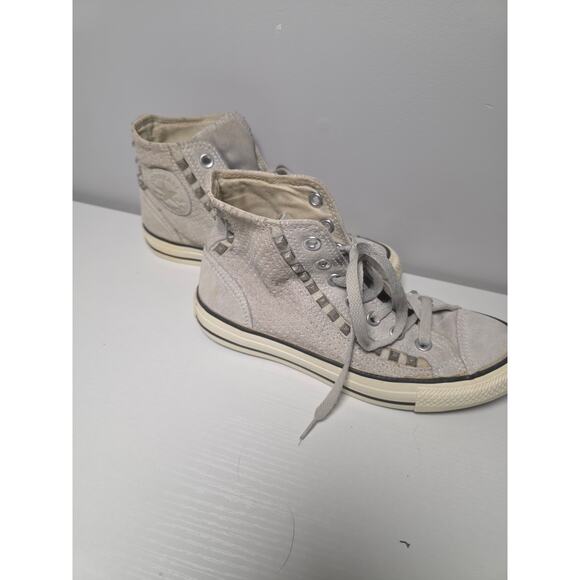 Converse Chuck Taylor All Star High Top Gray Suede 6.5 Stud Sneaker Punk Indie - Picture 4 of 7